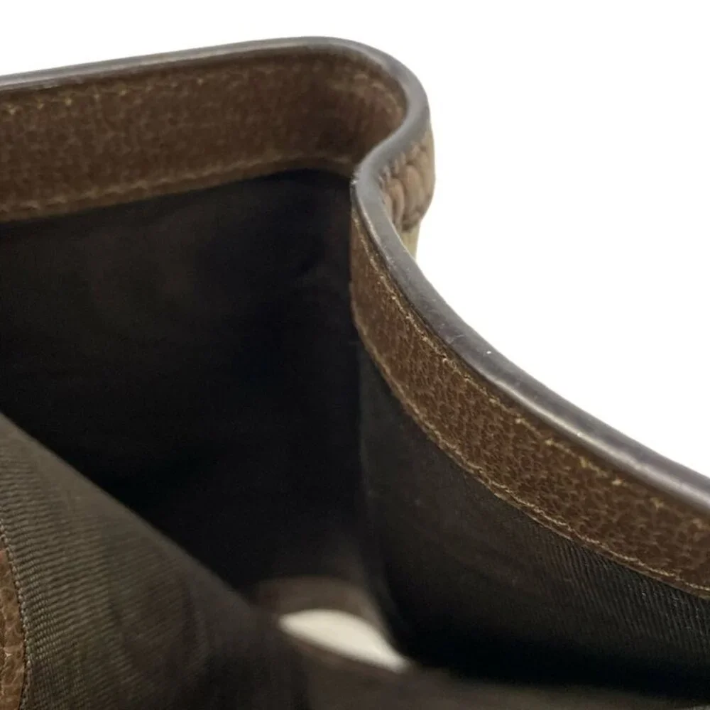 Gucci Bifold Wallet Ophidia Dark Brown Red Multi Cotton Leather Dark X Multi - Picture 6 of 7